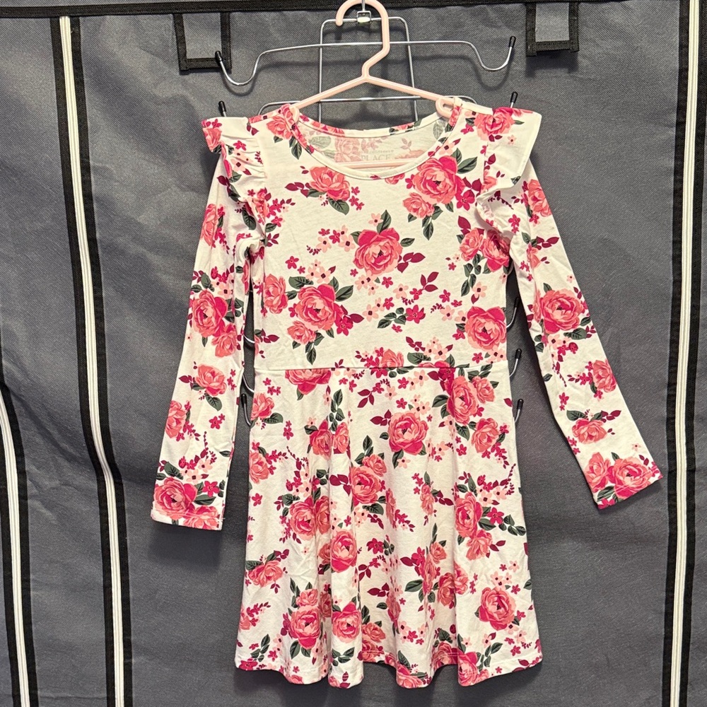 The Children's Place Pink Floral Ruffle Dress